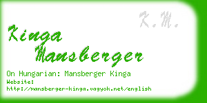 kinga mansberger business card